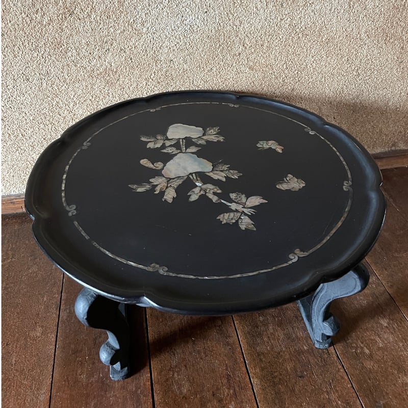 螺鈿　螺鈿細工　ソバン　座卓　アンティーク　レトロ　インテリア　折り畳み 螺鈿 螺鈿細工 ソバン 座卓 アンティーク レトロ インテリア