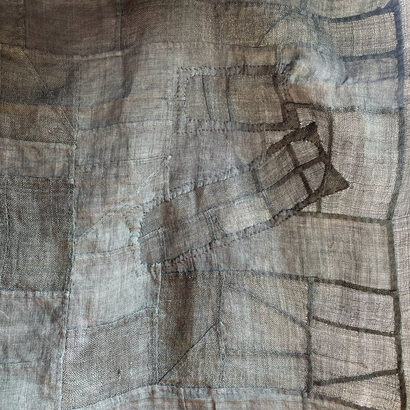 ダークグレーのポジャギ アンティーク生地 | hapun