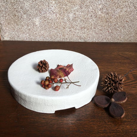 hapun pottery/ 高台皿ソルギ 白