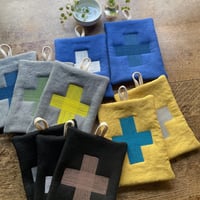かっぱじき クロスステッチ 長方形 鍋敷き/鍋つかみ