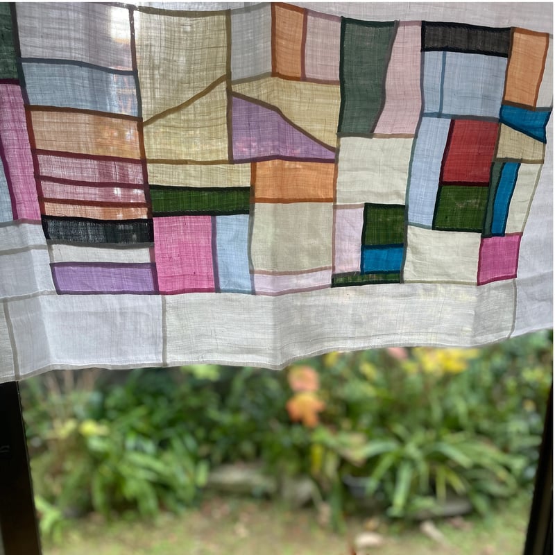 カフェカーテン風ポジャギ/アンティーク生地 | hapun