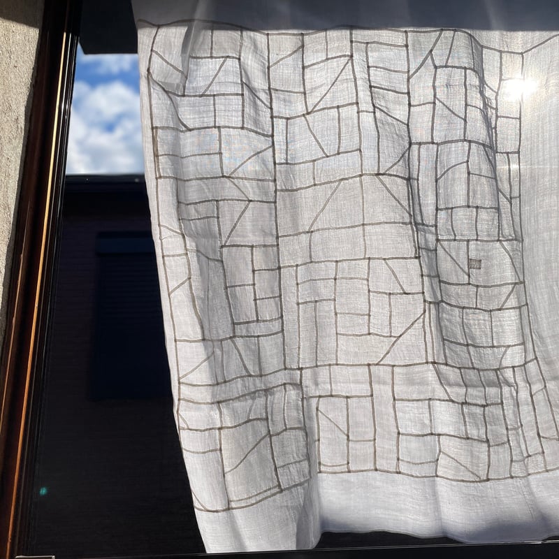 正方形のアンティーク生地のポジャギ | hapun