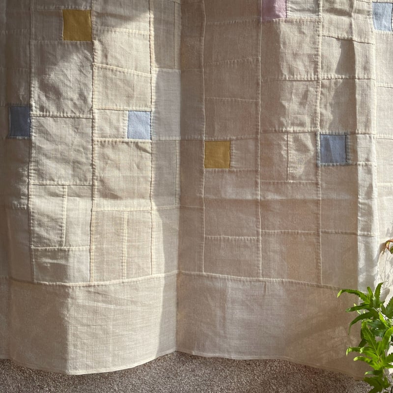 韓国 ポジャギ 手縫い 正方形 棒通しあり 100×100cm モシ 手縫い