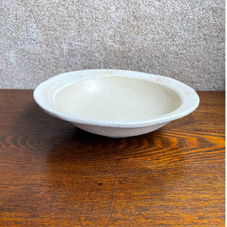 hapun pottery/パスタ・カレー皿  黒とオフホワイト変形シリーズ
