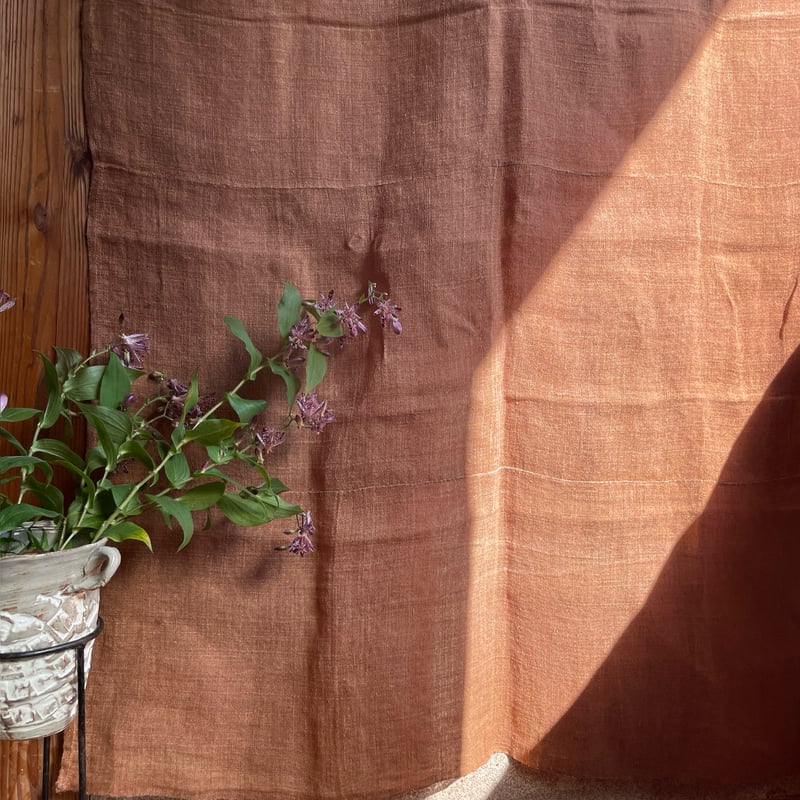 柿渋染め 古布 韓国の柿渋染めの古布 | hapun