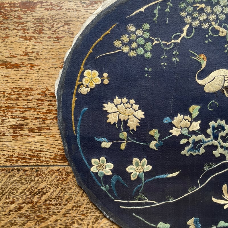 韓国の刺繍の枕飾り 丸 アンティーク | hapun