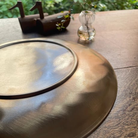 韓国の真鍮の丸い大皿 ヴィンテージ