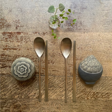 韓国の真鍮の長いスッカラ ヴィンテージ