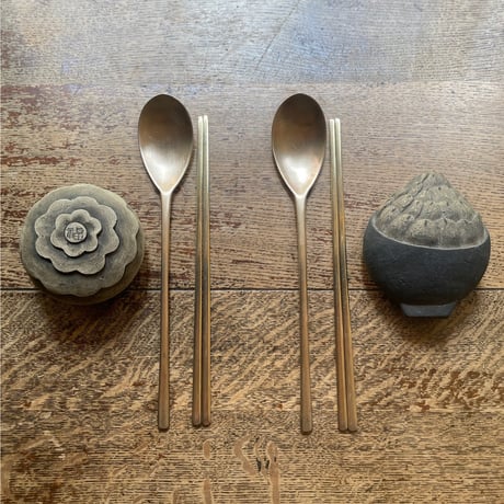 韓国の真鍮の長いスッカラ ヴィンテージ