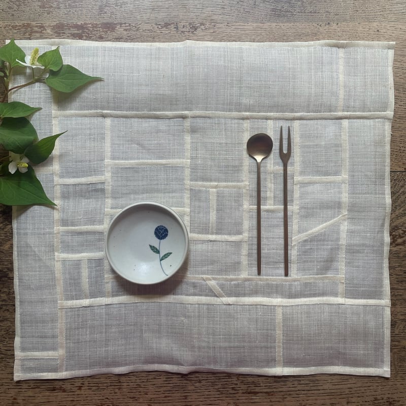 オフホワイトのポジャギランチョンマット | hapun