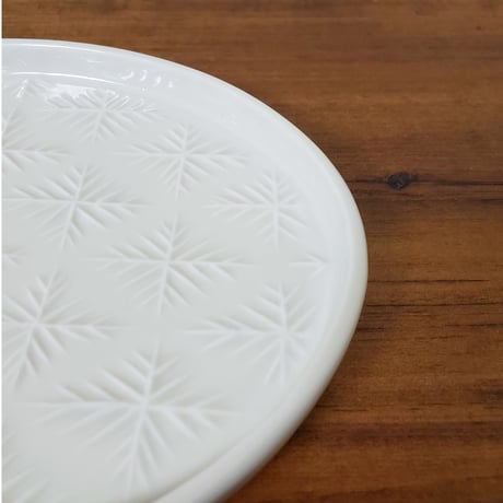 張勲成工房/雪花楕円プレート白