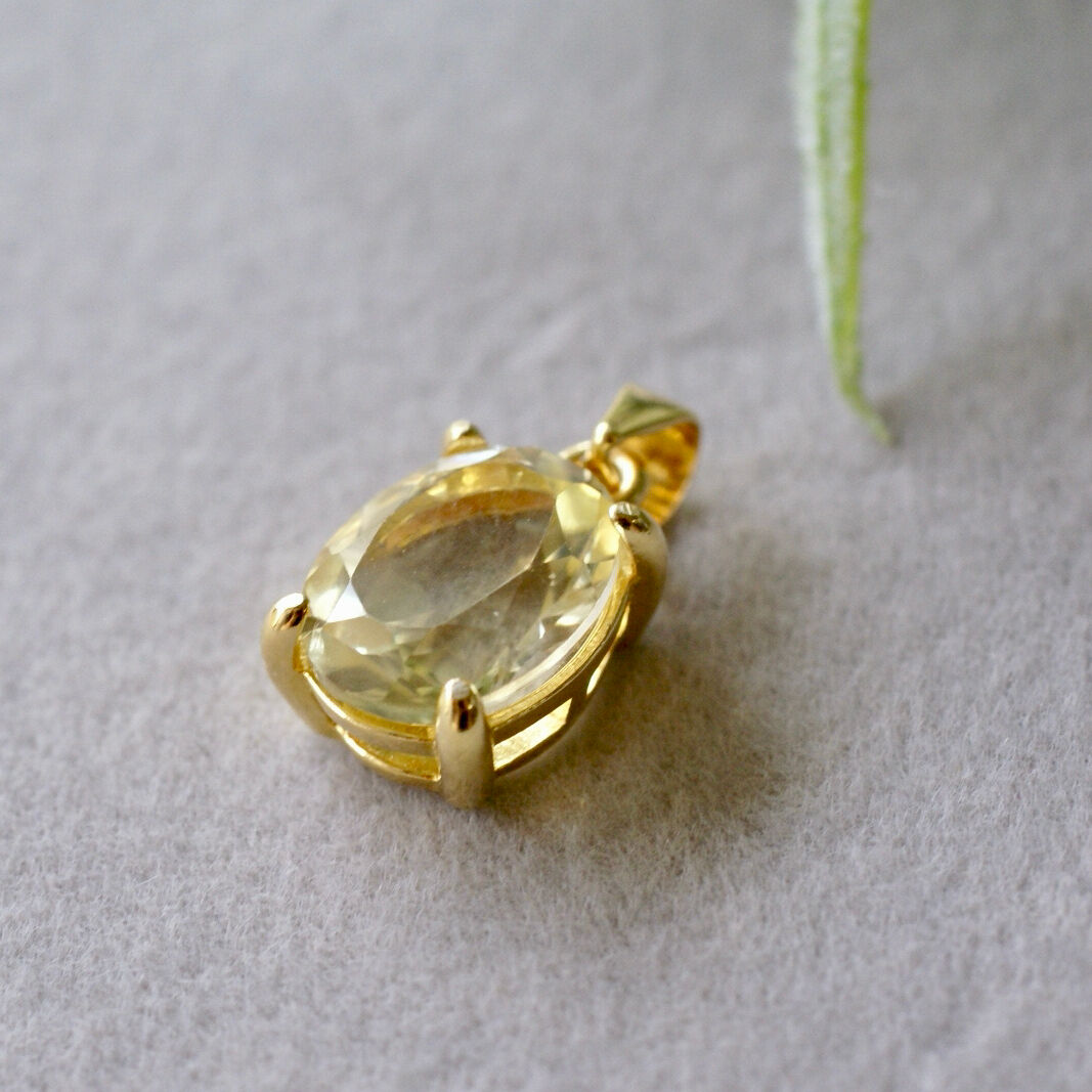 Handmade】レモンクォーツ ペンダントトップ 18kゴールドプレー