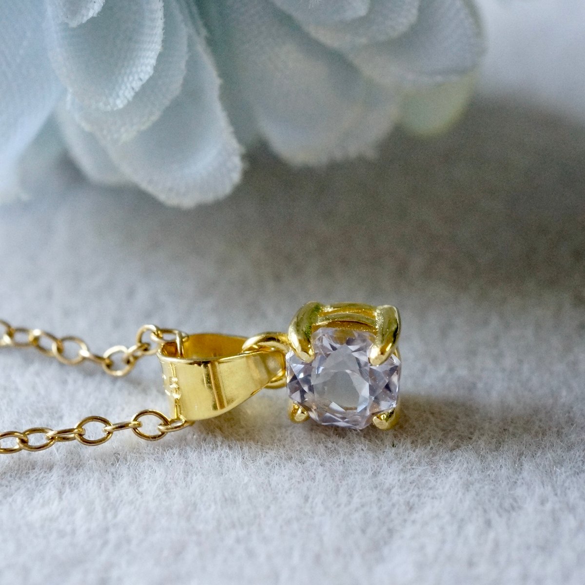 Handmade】グレー スピネル ペンダントトップ 18kゴールドプレーテド 
