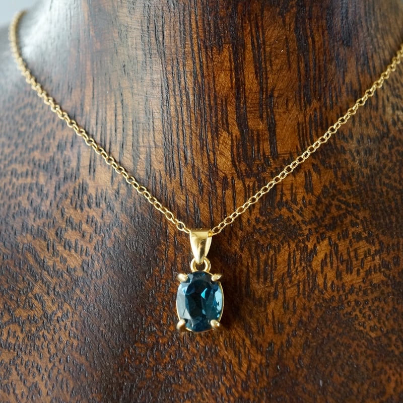 Handmade】ロンドンブルートパーズ ペンダントトップ 18k