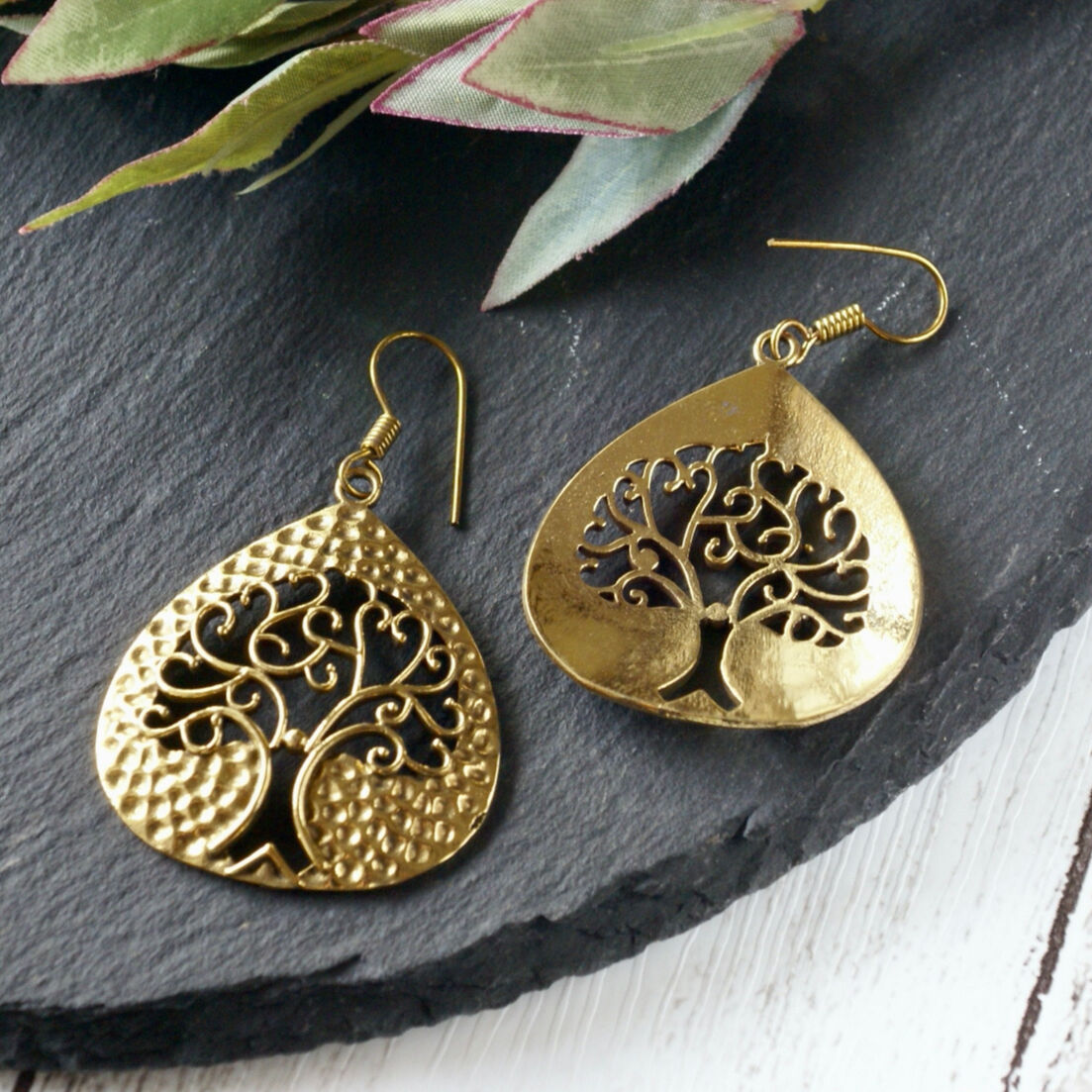 ☆○真鍮エスニックピアス ツリー・オブ・ライフ（生命の樹）（b-108