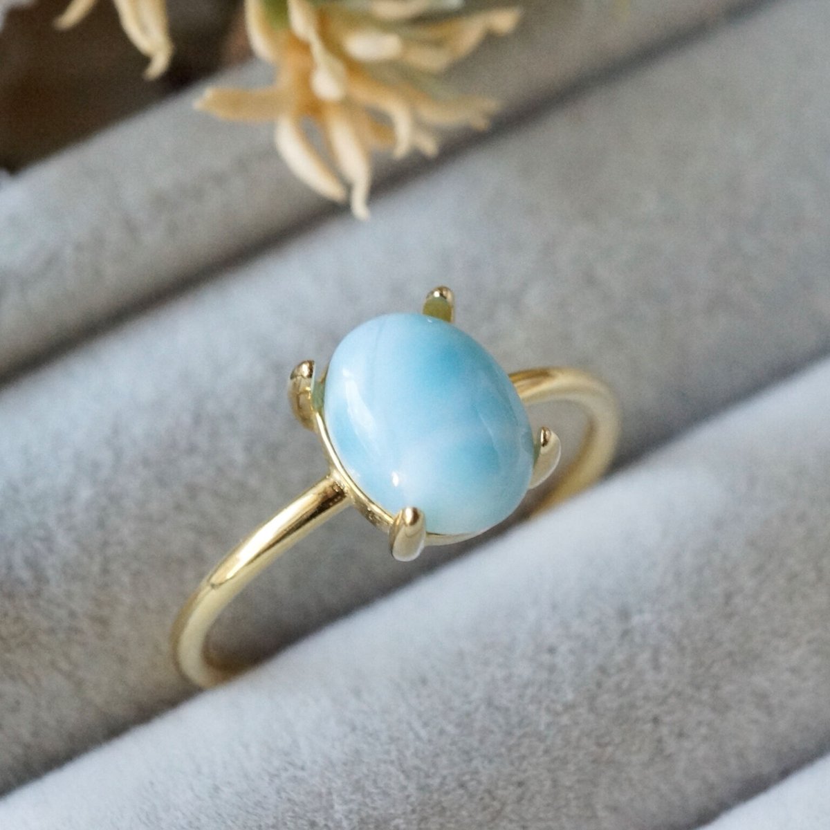 ★大粒ラリマーリング 大粒 ラリマー リング 水面を映す爽やかな色彩 KB15 : ルコリエ