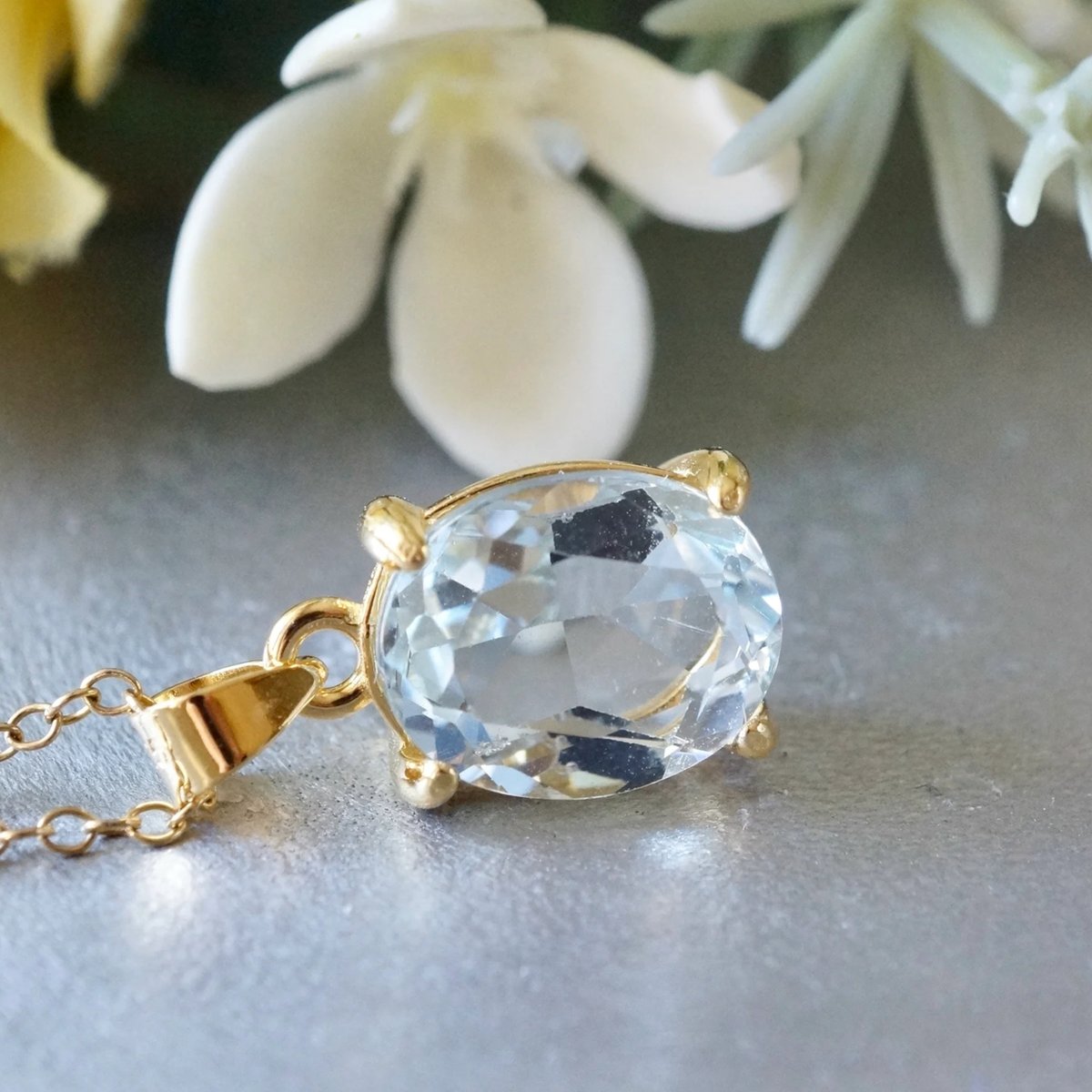 Handmade】アクアマリン ペンダントトップ 18kゴールドプレー Handmade】アクアマリン ペンダントトップ 18kゴールドプレー