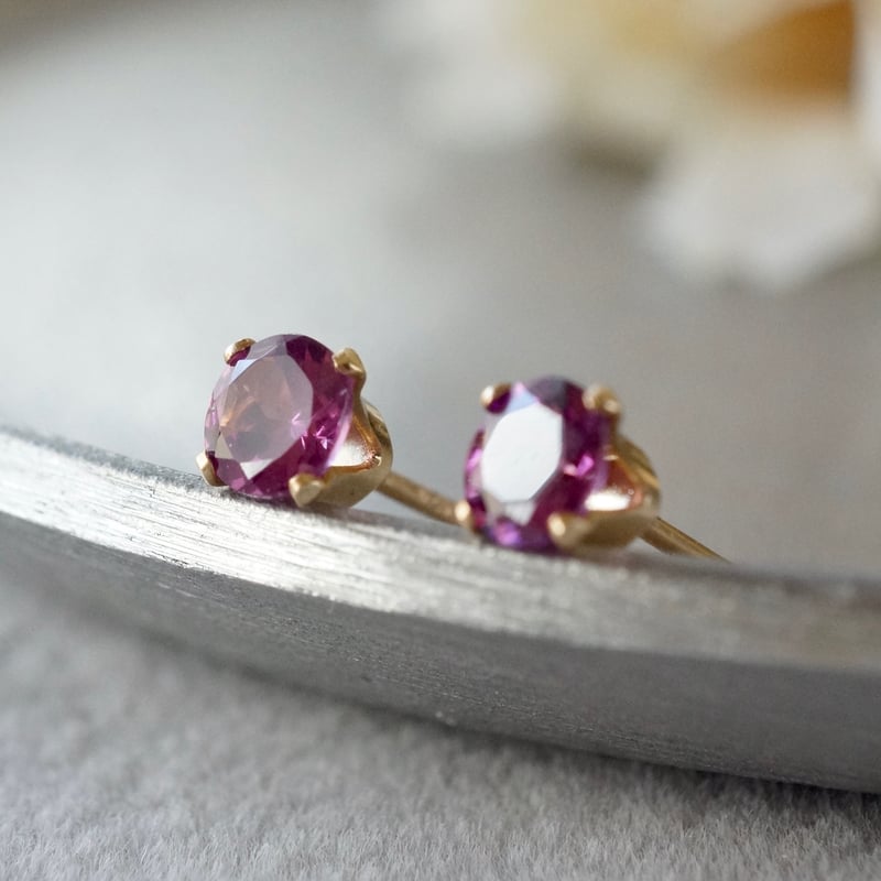 K18・グレープガーネット・ピアス PURPLE GARNET PIERCED EARRINGS(2ZP1661)K18 ピアス｜スター