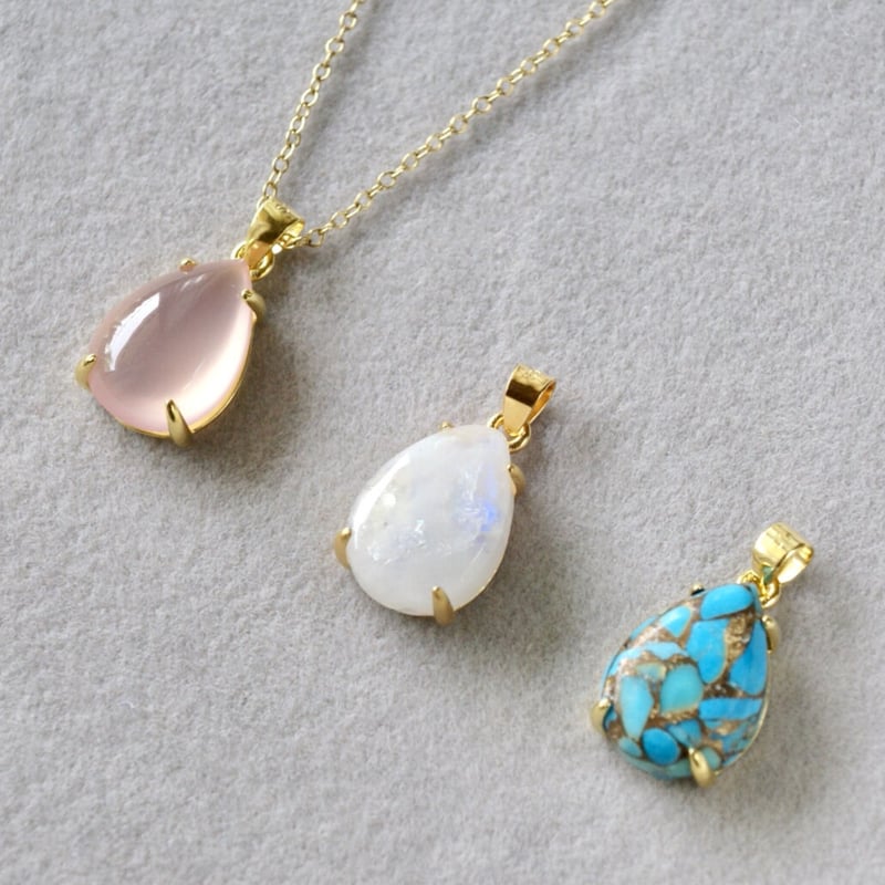 Handmade】ブルー コッパーターコイズ ペアーシェイプ