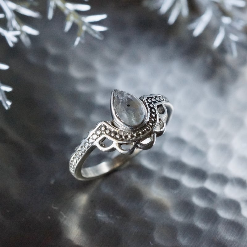 レインボームーンストーン エスニックリング シルバー925 9号（sv-833