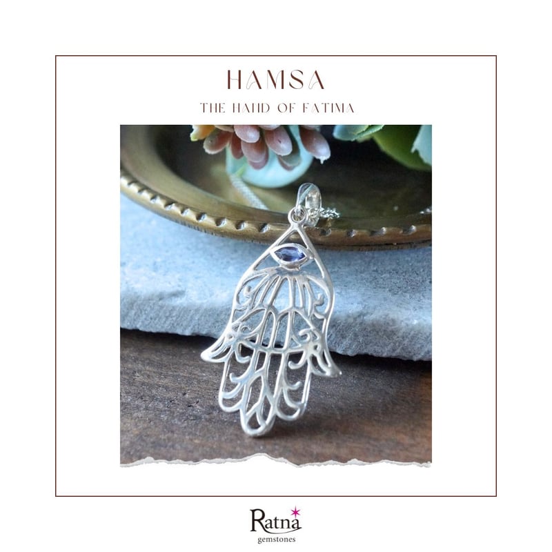 アイオライト ハムサの手 ペンダントトップ シルバー925（sv-877