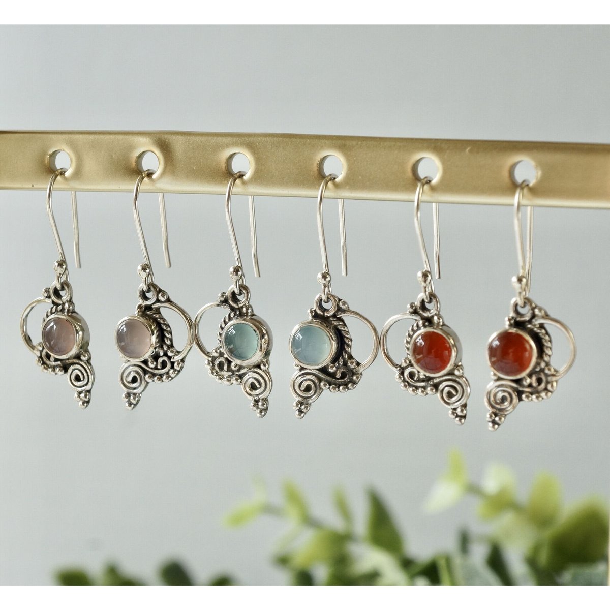ヒトデ & アクアカルセドニー ピアス ハワイ BellaAnela #455 ○アクアカルセドニー エスニックピアス シルバー925 (sv-706-1