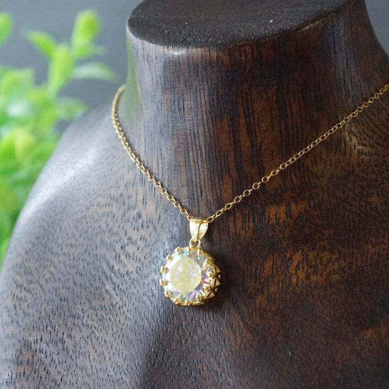 Handmade】キュービックジルコニアAB（オーロラ）クラウンモチーフ