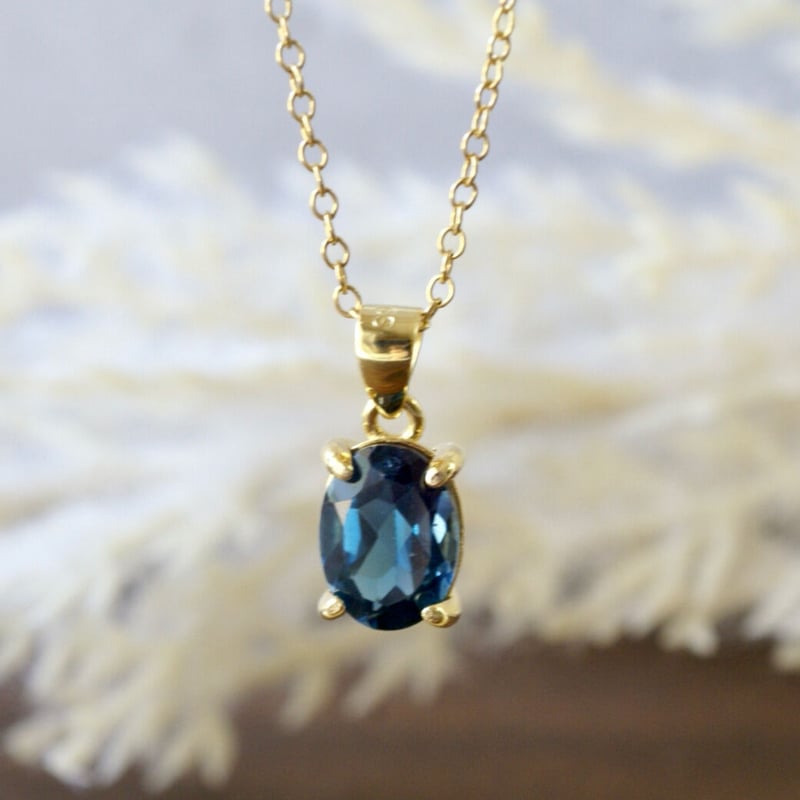 Handmade】ロンドンブルートパーズ ペンダントトップ 18kゴールド