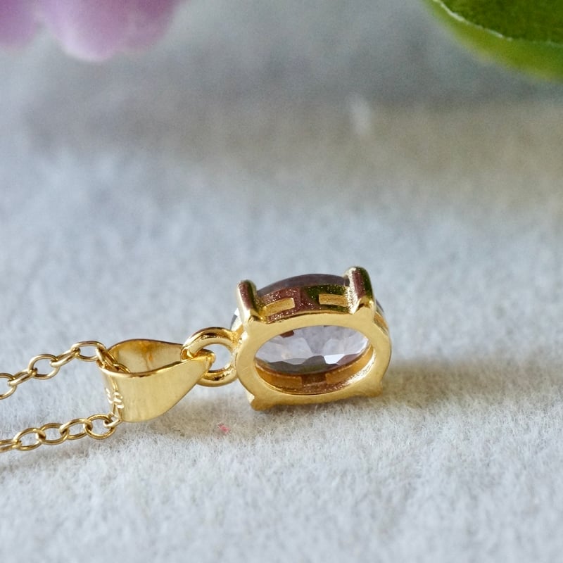 Handmade】ラベンダースピネル ペンダントトップ 18kゴールドプレー 