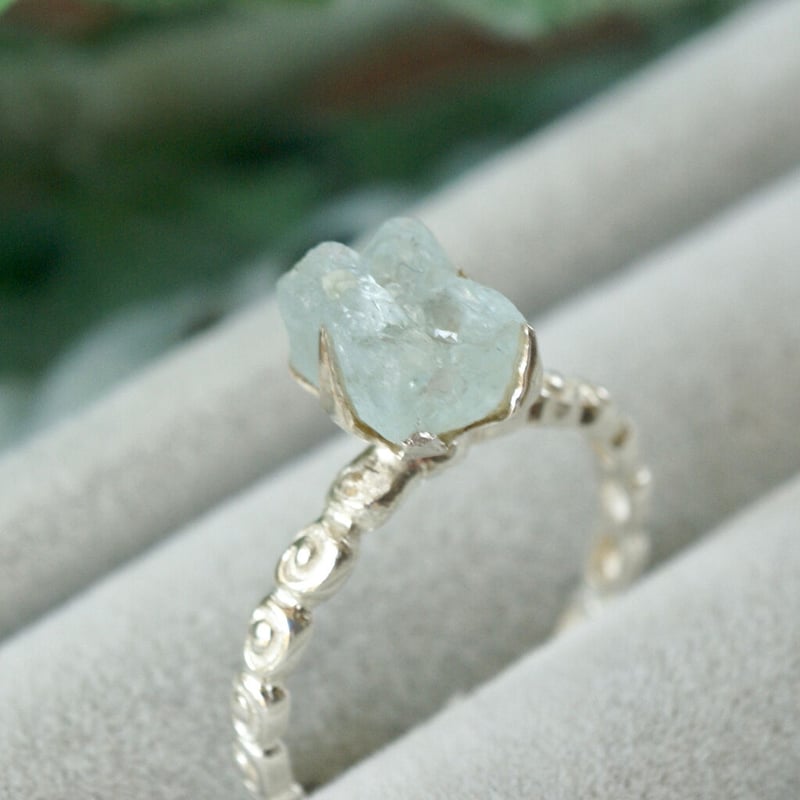 agete シルバー アクアマリン リング 15号 agete シルバー アクアマリン リング 15号