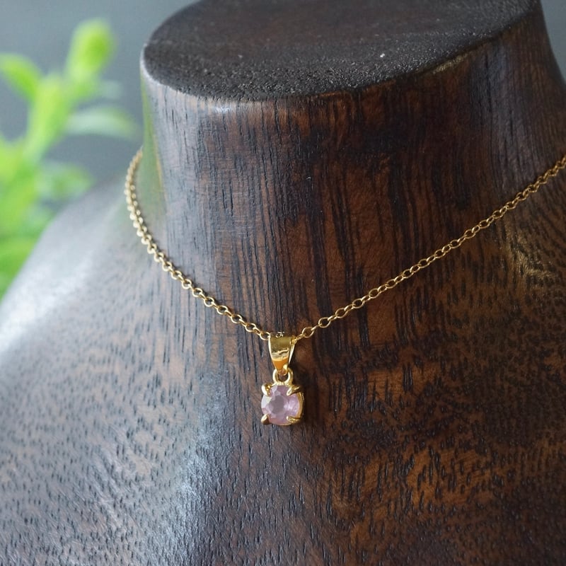 Handmade】ピンクスピネル ペンダントトップ 18kゴールドプレーテド