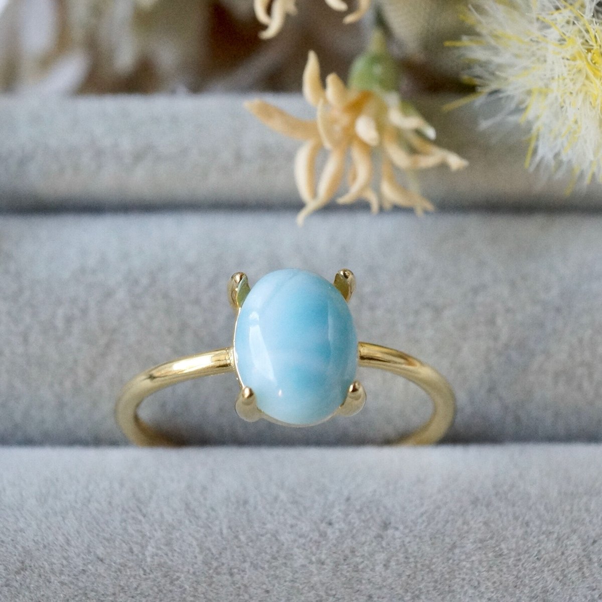 受注制作】△ラリマー リング 7号〜フリーサイズ/7号/9号/11号