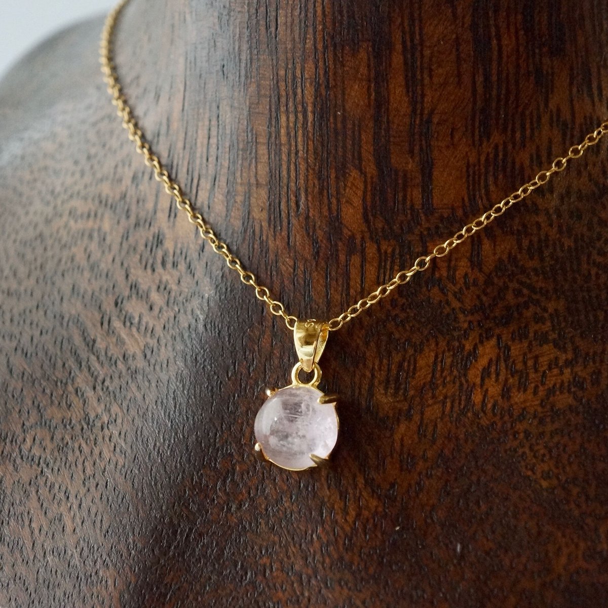 Handmade】ピンク キャッツアイクンツァイト ペンダントトップ 18k 