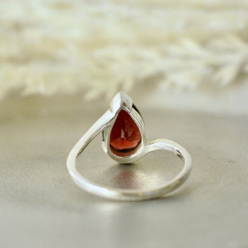 SILVER925 GARNET STONE CUT RING/シルバー/リング レッド ガーネット 