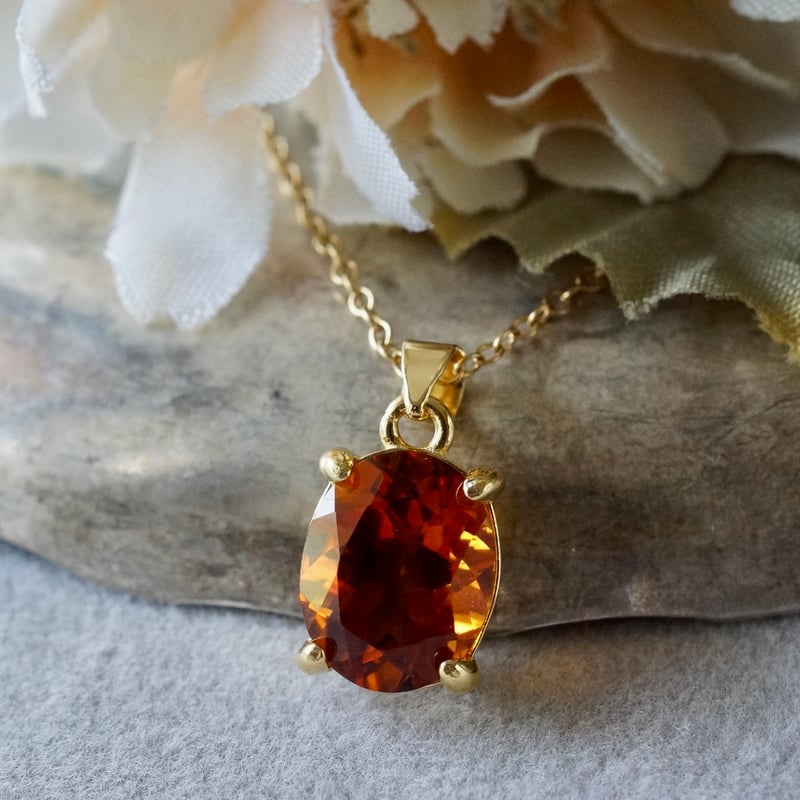 Handmade】濃いめ発色 シトリン ペンダントトップ 18kゴールド Handmade】濃いめ発色 シトリン ペンダントトップ 18kゴールド