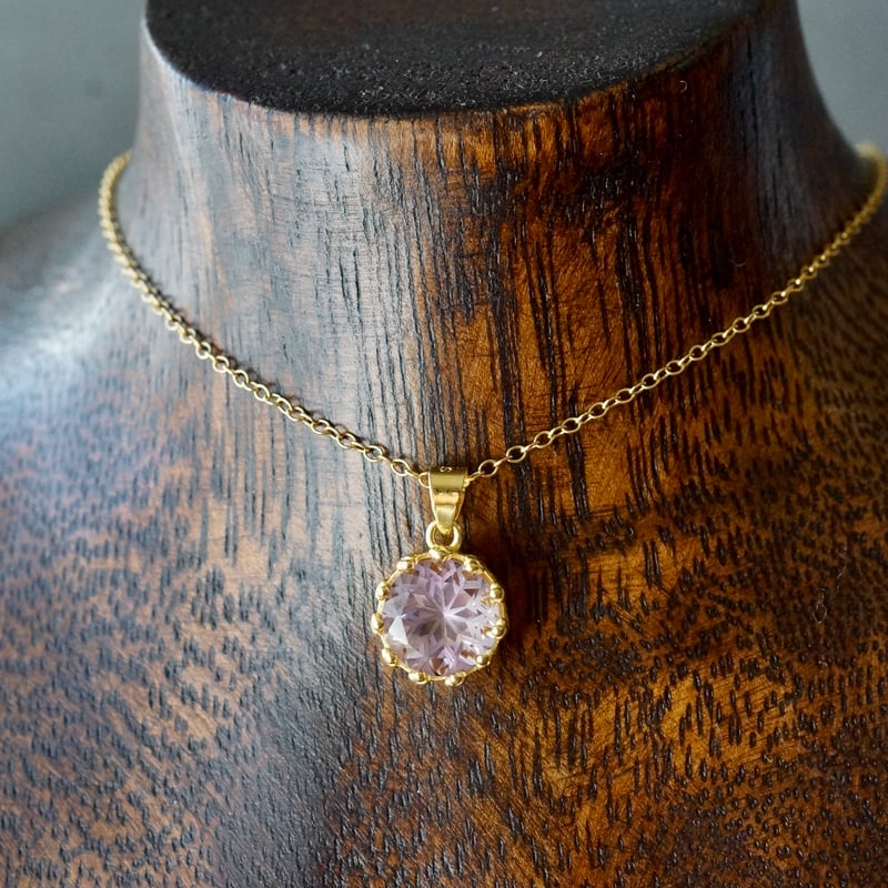 Handmade】アメトリン フラワーカット ペンダントトップ 18kゴールド