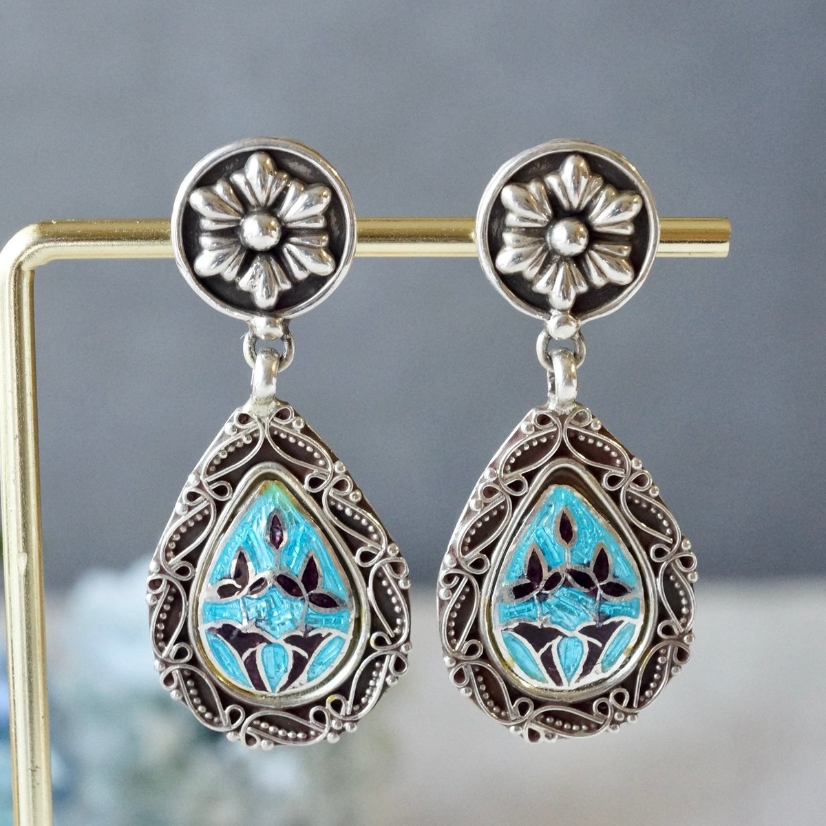 ミーナカリ デザインピアス シルバー925（sv-831） | Ratna gemstones