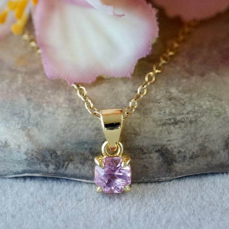 Handmade】ピンク スピネル ペンダントトップ 18kゴールドプレーテド