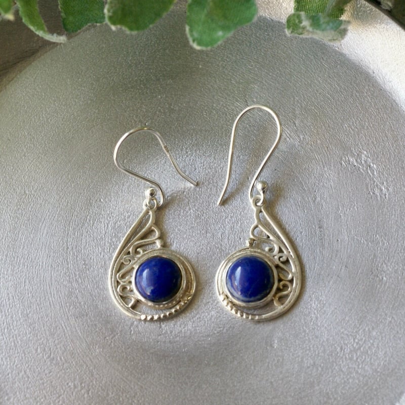 天然石ピアス　ラピスラズリ　4pcs 大粒 ブルー　SV925刻印 天然石ピアス ラピスラズリ 4pcs 大粒 ブルー SV925刻印