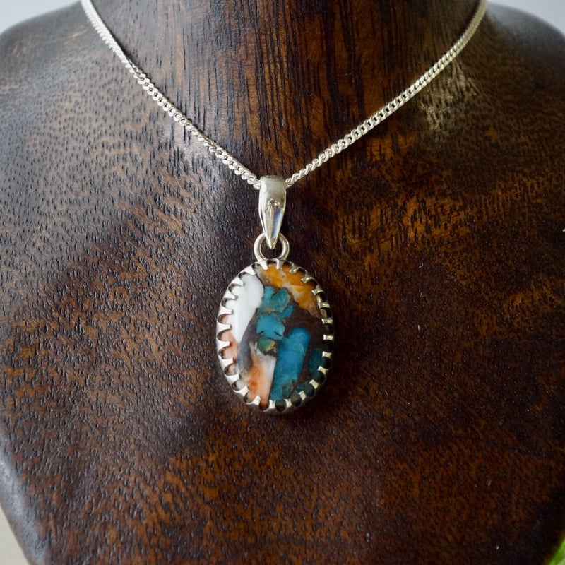 160 くわばら様シルバー金具に変更 オイスターカッパーターコイズ 160 くわばら様シルバー金具に変更 オイスターカッパーターコイズ