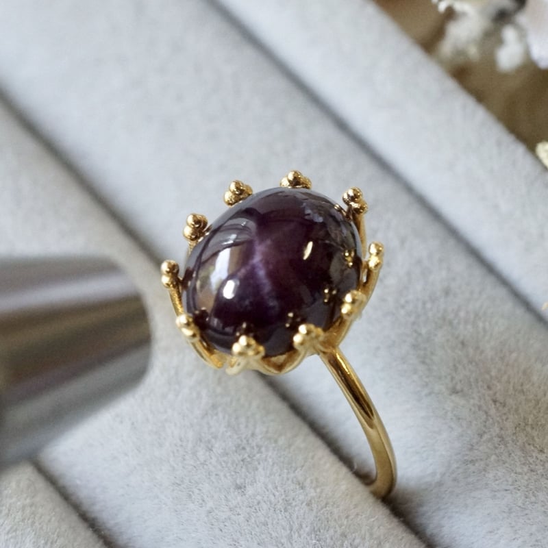 ガーネット シンプルリング フリーサイズ リング ガーネット レディース 指輪 18金 18k K18 ゴールド