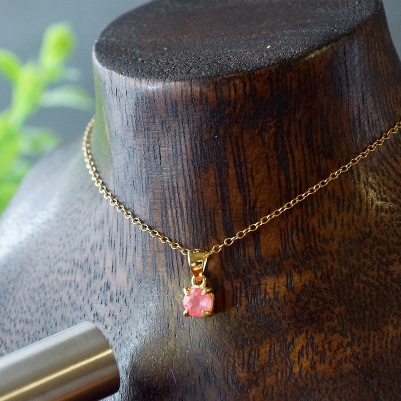 Handmade】ピンクスピネル ペンダントトップ 18kゴールドプレーテド