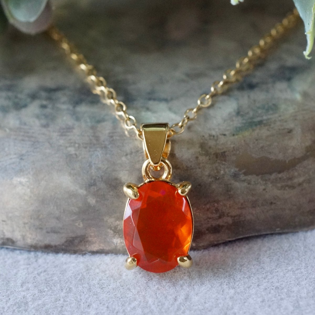 ファイアーオパールペンダントヘッド(18K) Handmade】オレンジ ファイアオパール ペンダントトップ 18k