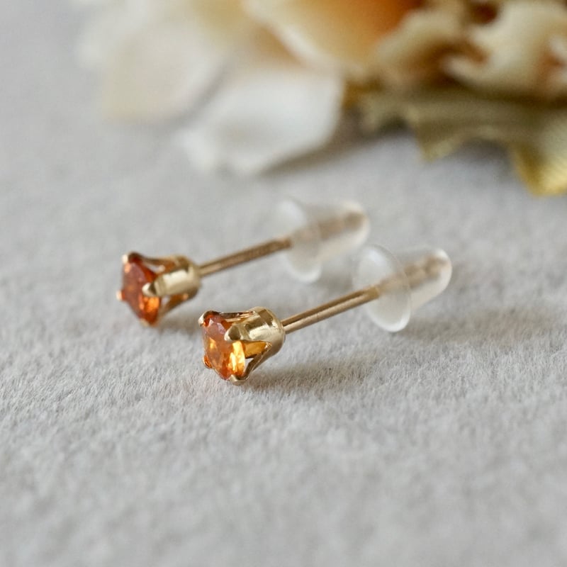 タツオナガハタ ピアス(片耳) スペサタイトガーネット タツオナガハタ ピアス(片耳) スペサタイトガーネット （スペサ