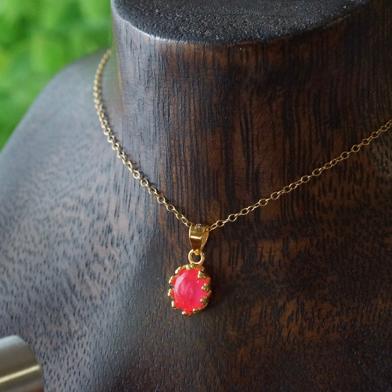 Handmade】スタールビー クラウンモチーフ ペンダントトップ 18k 