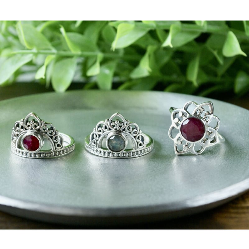 レッド ルビー デザインリング シルバー925 約12号/16.5号（sv-728