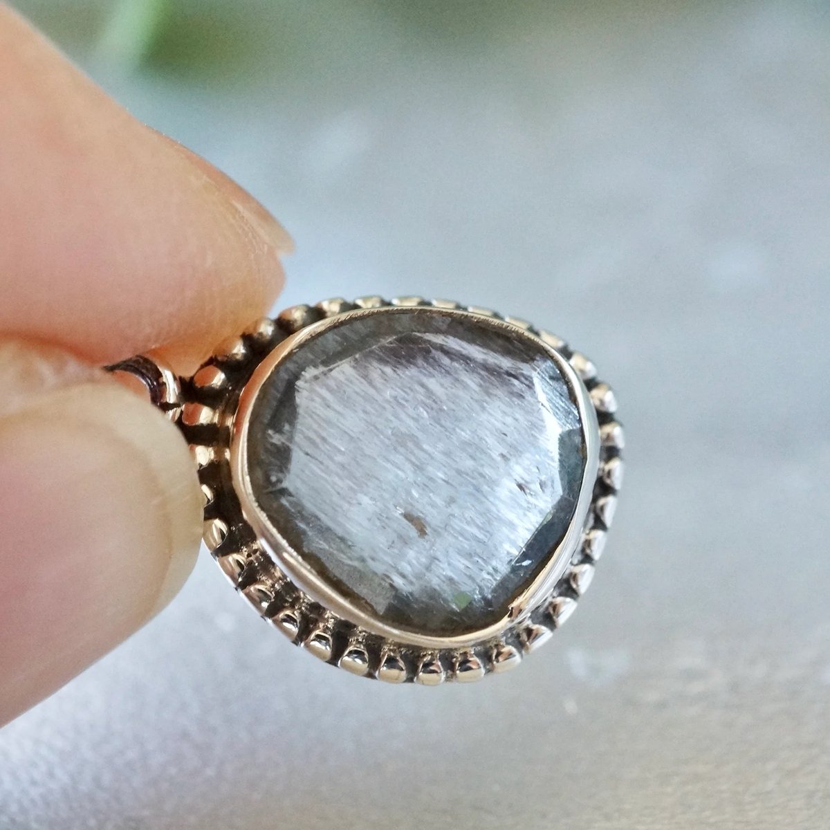 ダイヤモンドペンダントトップ　台座シルバー ブラジル産]水晶ヘキサゴンペンダントトップ/六芒星（シルバー925