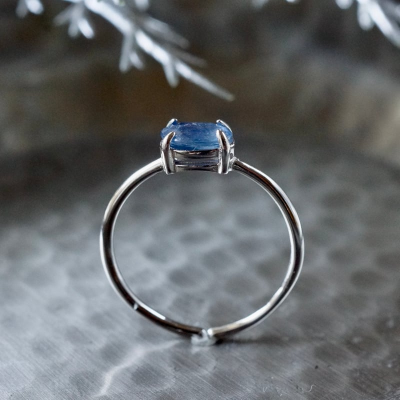 ブルー サファイア 7号〜フリーサイズリング ロジウムコーティング