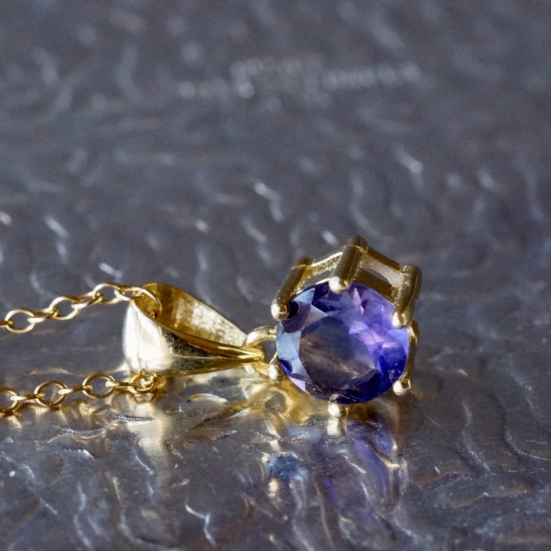 Handmade】アイオライト ペンダントトップ 18kゴールドプレーテド