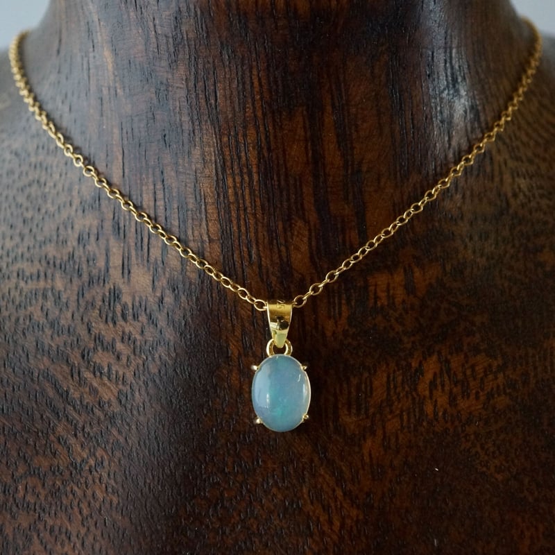 Handmade】オパール ペンダントトップ 18kゴールドプレーテド